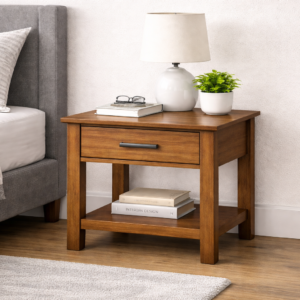 Bedside Table Wooden Nightstand with Drawer Height: 24 inches | Weight: 15 kg