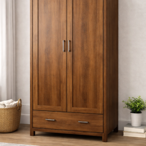 Wooden Wardrobe Spacious 2-Door Wardrobe Height: 72 inches | Weight: 65 kg